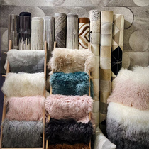 Leather wool one white whole Australian sheepskin carpet fur living room sofa bay window bedside cushion animal