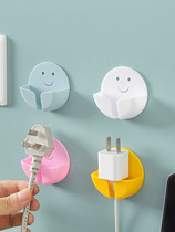 Multifunctional creative power cord plug adhesive hook strong seamless kitchen non-perforated paste hook socket storage fixed