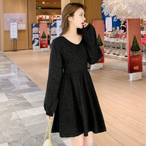 Breast-feeding clothes autumn out fashion hot mom 2021 new long sleeve base skirt autumn postpartum feeding dress