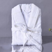 White towel mens bathrobe long sleeve bathrobe mens