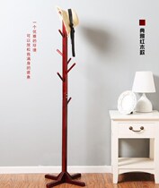 Solid wood floor coat rack wooden hanger living room decorat