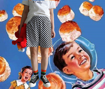 Couple retro street Vintage knitted cotton black and white grid checkerboard loose mens and womens home pants shorts pajama pants