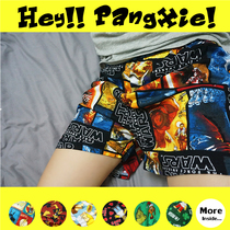 Tide cartoon loose mens home pajama pants plus fat boxer briefs shorts cotton Aro pants knitted cotton