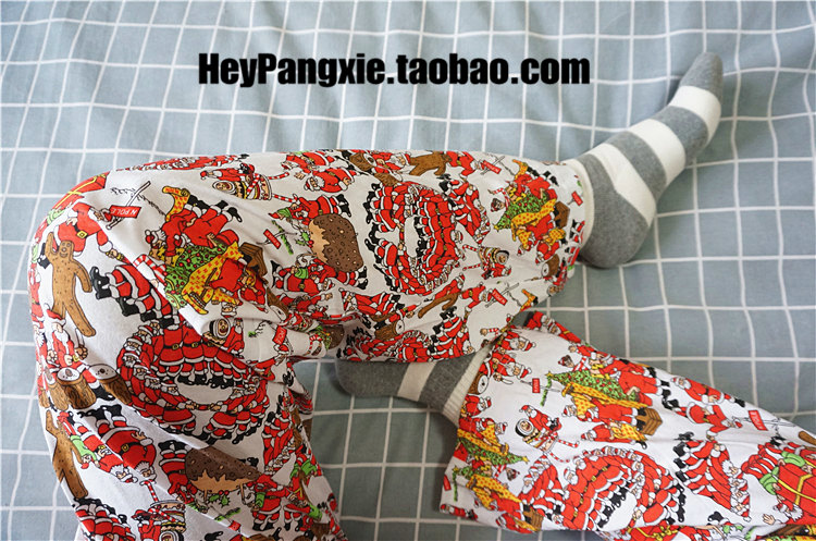 Cartoon cotton dài ngủ quần xu hướng thời trang cá tính quần nhà giản dị phong cách Harajuku quần lỏng nhà quần ngố nữ