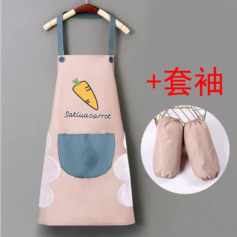 Apron couple models waterproof and oil-proof adult female fashion cute home kitchen cooking work work clothes custom