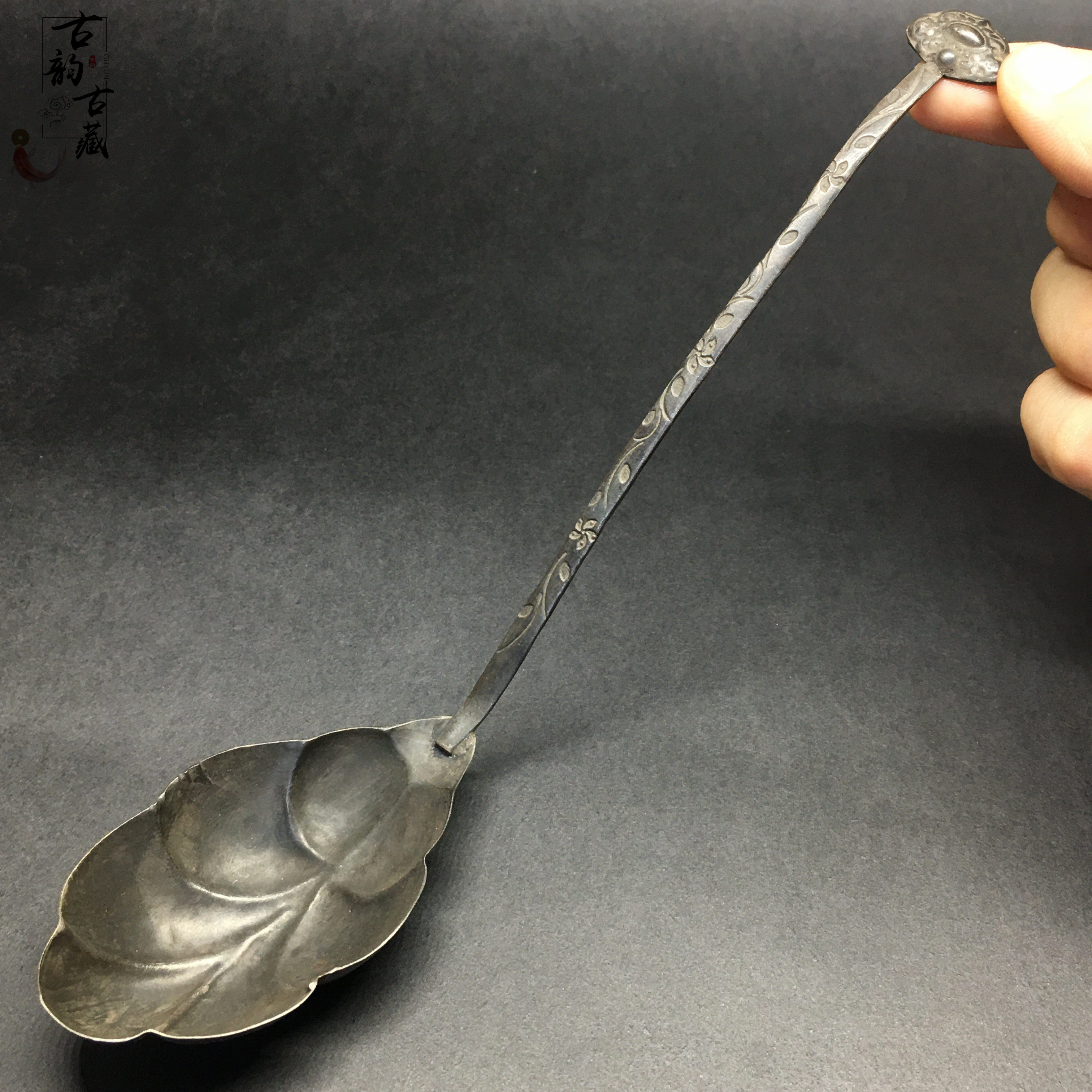 Antiques Ancient household wine spoon silver wine tits wine sticks long handle scoop wine wine drapes antique old silverware collection