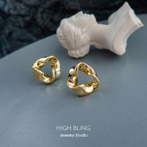 No pierced ears must enter Europe and the United States ins triangle geometric wind fashionable earrings earrings womens silver needle mosquito coil plate ear clip