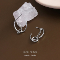 No pierced ears will fall into love with the same wild commuter zircon ear ring silver needle stud earrings female mosquito coil ear clip