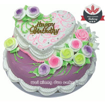Beijing Two Floors Birthday Cake Co-City Distribution Double Layer Fruit Peach Hearts Multilayer