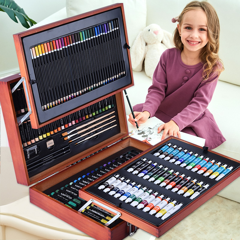 Children's Day Girls' Birthday Gift Children's Toys Educational Painting Watercolor Pen Set Complete Set of Tools Gift Box