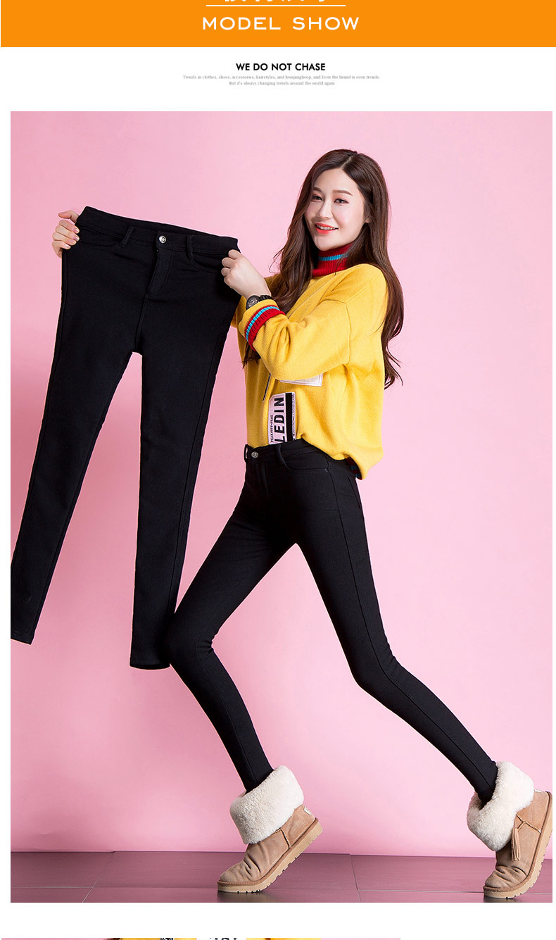 Quần legging nữ cao siêu dài 2018 mới eo cao là quần skinny mỏng cộng với quần nhung bút chì dày nữ quần adidas nữ