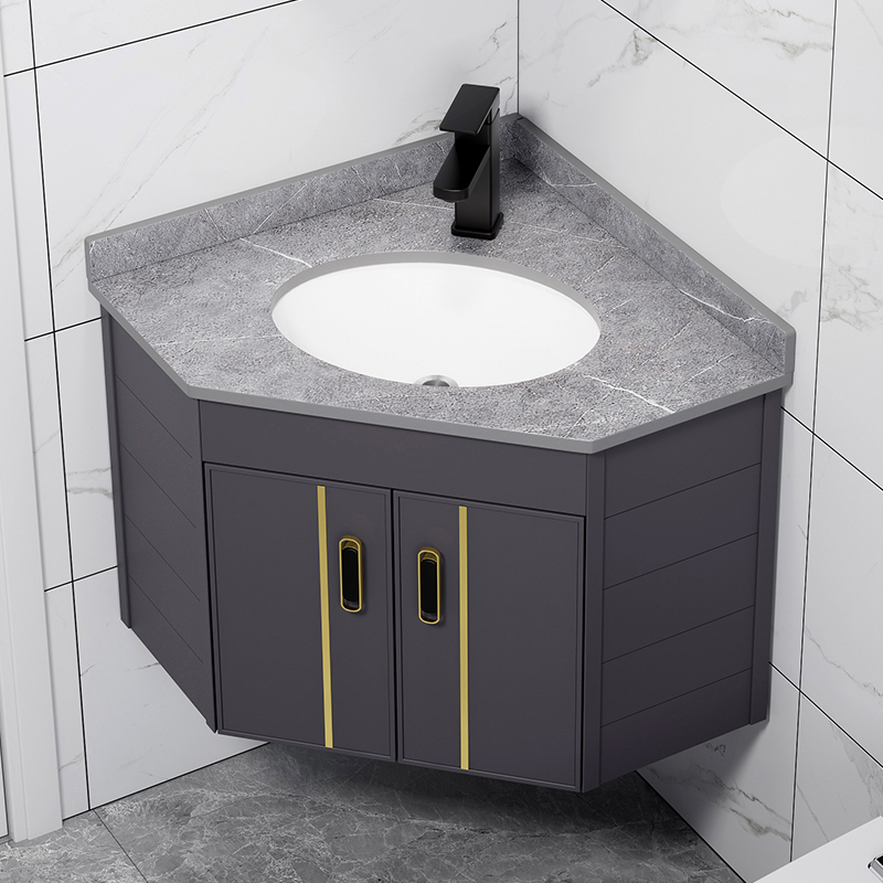 Wall-Mounted Washbasin Space Aluminum Bathroom Cabinet Combination Triangle Corner Washbasin Balcony Bathroom Washbasin