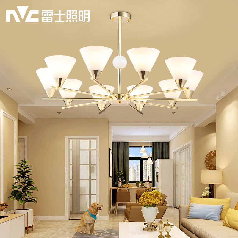 Rye Lighting Eurostyle Chandelia Living-room Light Modern Brief Postmodern Light Lavish Industrial Wind Hall Dining Room Triple Headlights