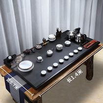 Large Wujin Stone tea tray tea set set home simple purple sand kung fu tea table automatic four-in-one induction cooker