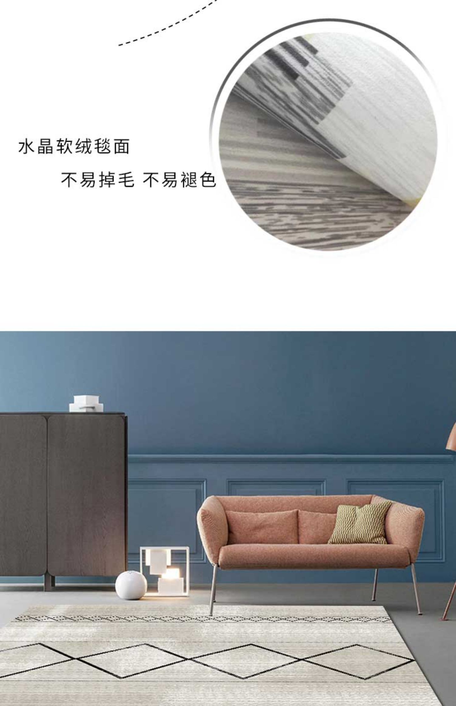 Phong cách Bắc Âu in thảm phòng ngủ phòng khách sọc hình bàn cà phê thảm đầy đủ cửa hàng dễ thương nhà lớn thảm - Thảm thảm lót
