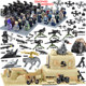 Special Forces Military Minifigure Building Blocks, Swat Wolf Warrior Soldiers, Watchtowers, Anti-Aircraft Guns, Desert Battlefield Base Assembly Toys