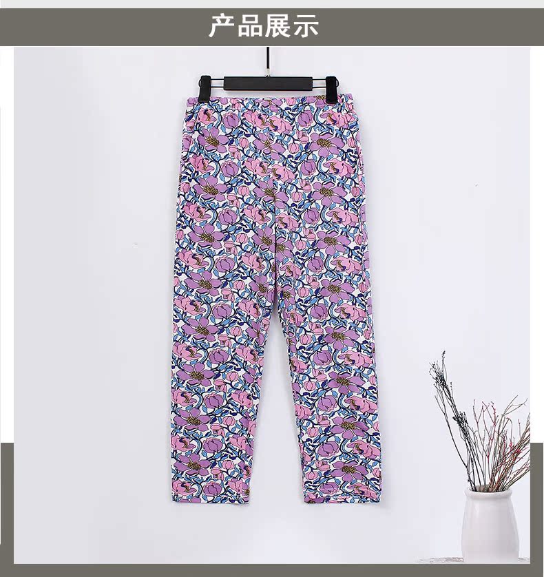 Quần ngủ Ab trung niên cotton nhà mùa hè 100 cotton rộng kích thước lớn mẹ bà quần mỏng giản dị quần cotton nam