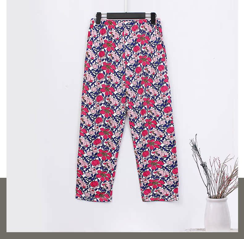 Quần ngủ Ab trung niên cotton nhà mùa hè 100 cotton rộng kích thước lớn mẹ bà quần mỏng giản dị quần cotton nam