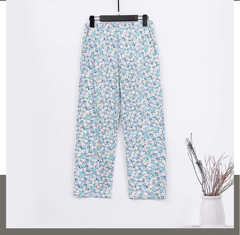 Quần ngủ Ab trung niên cotton nhà mùa hè 100 cotton rộng kích thước lớn mẹ bà quần mỏng giản dị quần cotton nam