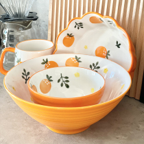 Cartoon Ceramic Cutlery Suit Day Style Dishes Home Cute Baking Baking Tray Molds Ovens Ovens Salad Bowl