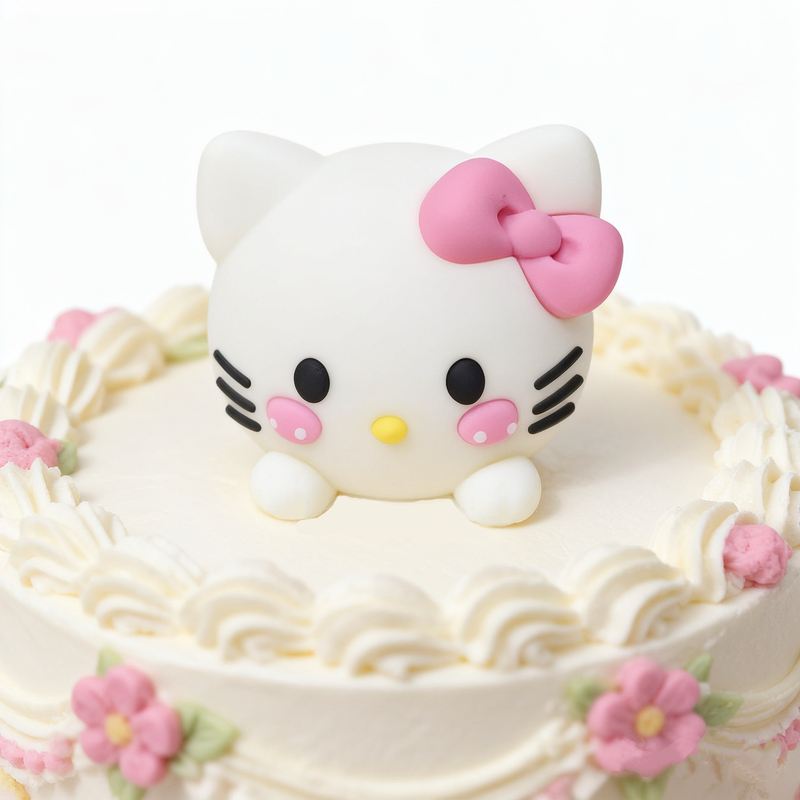 Hello Kitty Cake Decoration Ornaments 3D Cartoon Kitty Cat Internet Celebrity Puppy Cat Head Chocolate Toppers