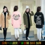 Mùa thu và mùa đông Học sinh Hàn Quốc nữ Bọ Cạp hoang dã mùa đông áo dài tay áo gió đồng phục bóng chày cộng với áo choàng dài nhung áo gió nữ đẹp