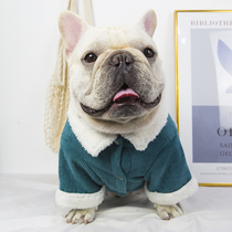 Fadou clothes Bago clothes plus velvet thick coat warm winter corduroy plus size bullfighting fat dog clothes tide