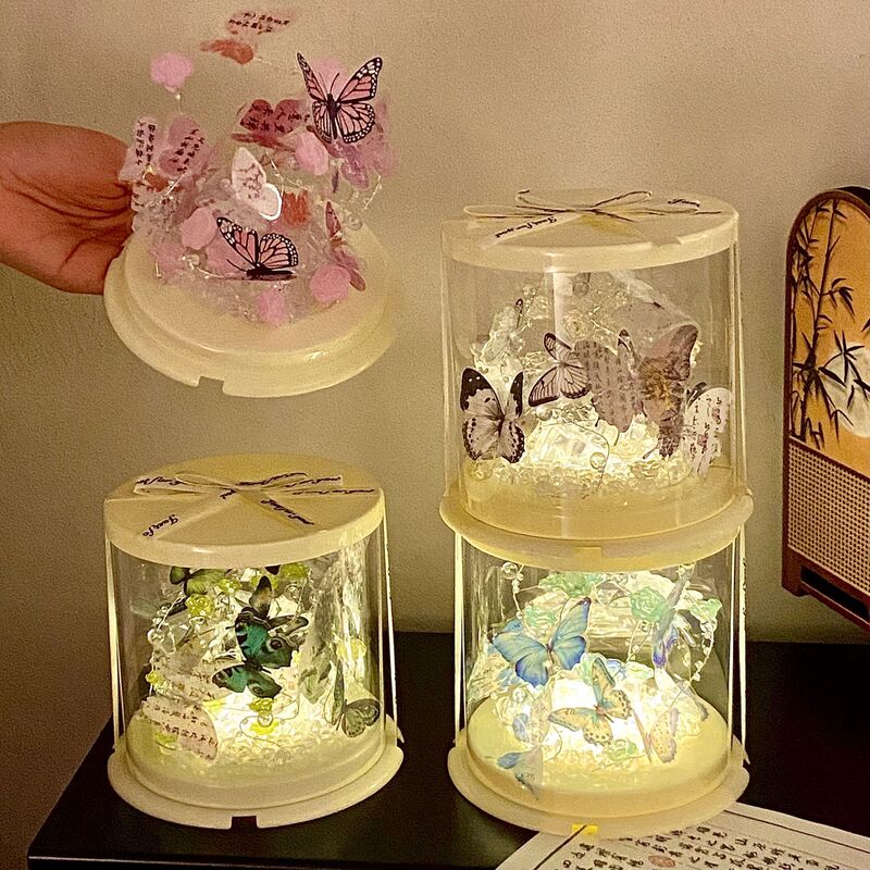 Birthday Gift Set for Little Girls, Niche, High-End, Practical, Dreamy Butterfly Lighting, Cake Box, Cultural and Creative Peripherals Birthday Gift Set for Little Girls, Niche, High-End, Practical, Dreamy Butterfly Lighting, Cake Box, Cultural and Creative Peripherals