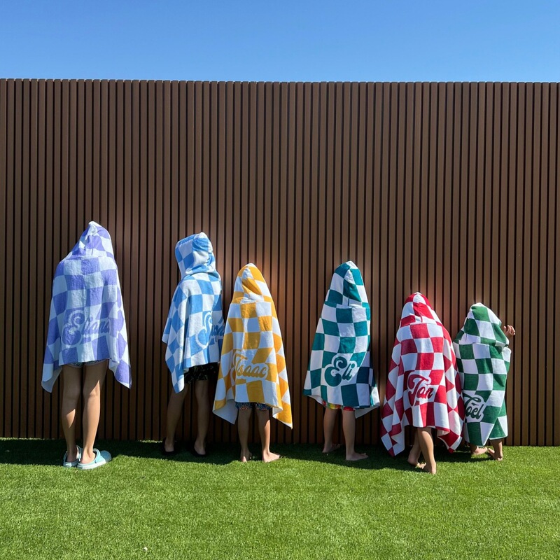 Hooded Bathrobe Custom-Made English Name Bath Towel Cloak Beach Towel Microfiber Quick-Drying Thickeneded Swimming Towel