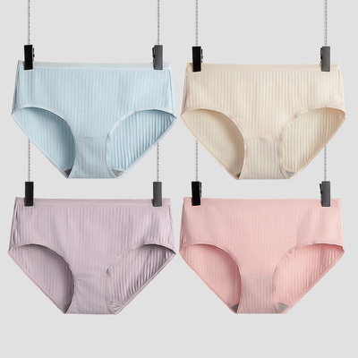 4条装女纯棉抗菌内裤石墨烯