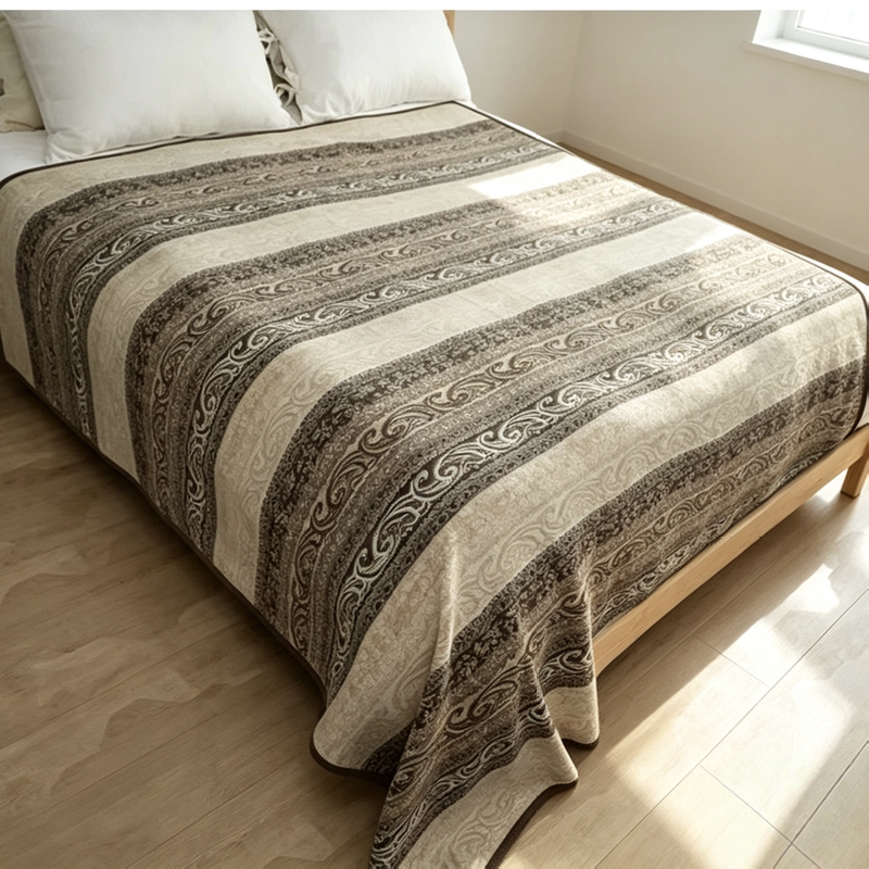 100% Pure Wool Jacquard Thickened and Enlarged Warm and Moisture-Proof Blanket