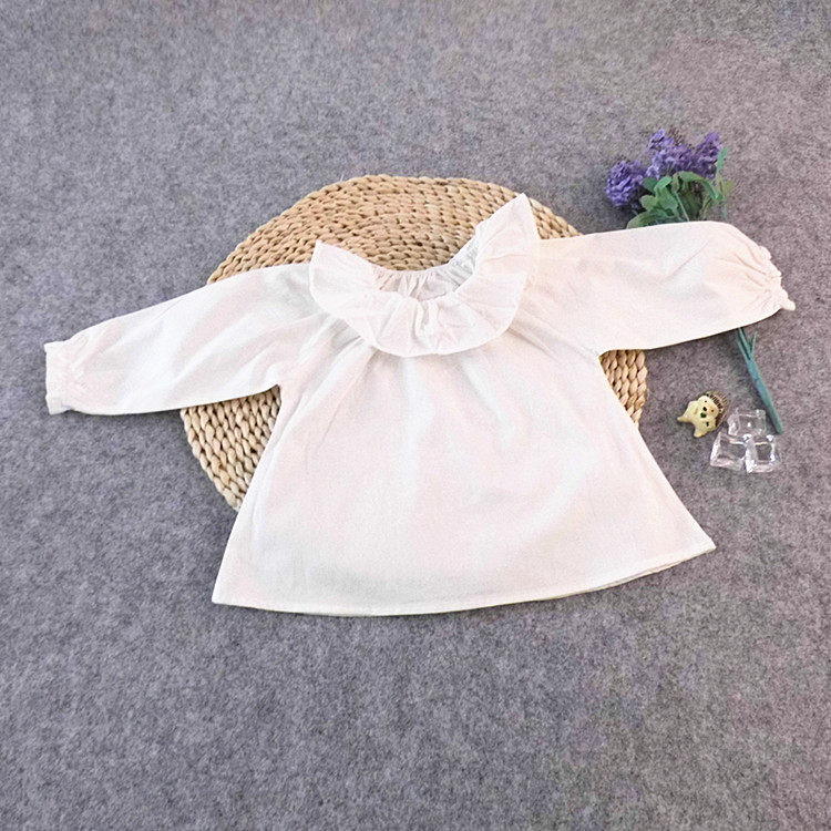 Autumn new Korean version of infant children's clothes solid color all-match cotton long-sleeved T-shirt girls bottoming shirt children's clothing