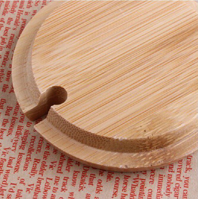 Round Mark Cup Lid Ceramic Glass Lid Wood Log Bamboo Lid Accessories Cup Lid Wood Cover Environmentally-friendly-Taobao