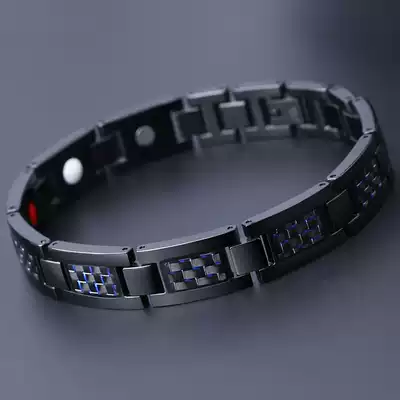 Carbon fiber titanium steel men's bracelet, Japanese and Korean version of the personality bracelet, men's and women's fashion jewelry, European and American student jewelry