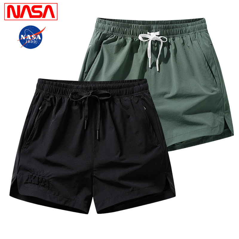 Discount Area Ice Silk Shorts for Men, Summer Loose Fit, Large Size, Quick-Drying, Couple's Three-Quarter Pants, Elastic Straight-Leg Sports Pants for Men