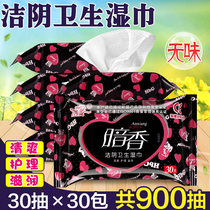 Clean yin wet tissue paper Adult hygiene sterilization private parts disinfection care wet tissue portable hygiene 30 packs supply