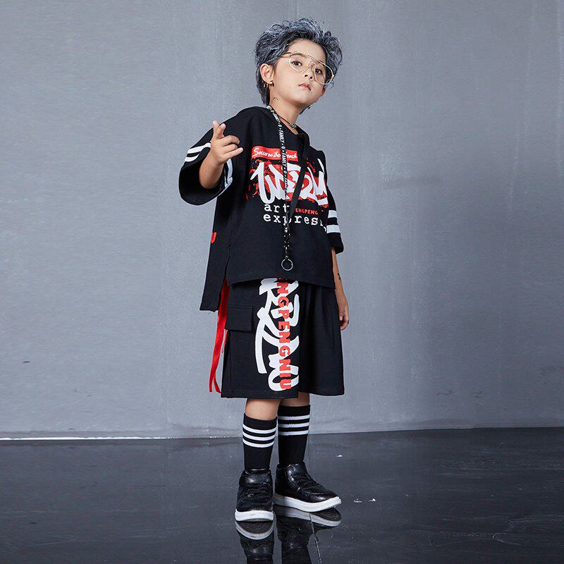 Street Dance Suit Boy Toddler Hip Hop Loose Performance Clothing Girl 61 Children acting out the stage to walk the show