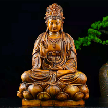 Natural Shoushan stone ornaments hibiscus stone Tulai Guanyin handmade original stone carving Zhaicai town house jade carving crafts