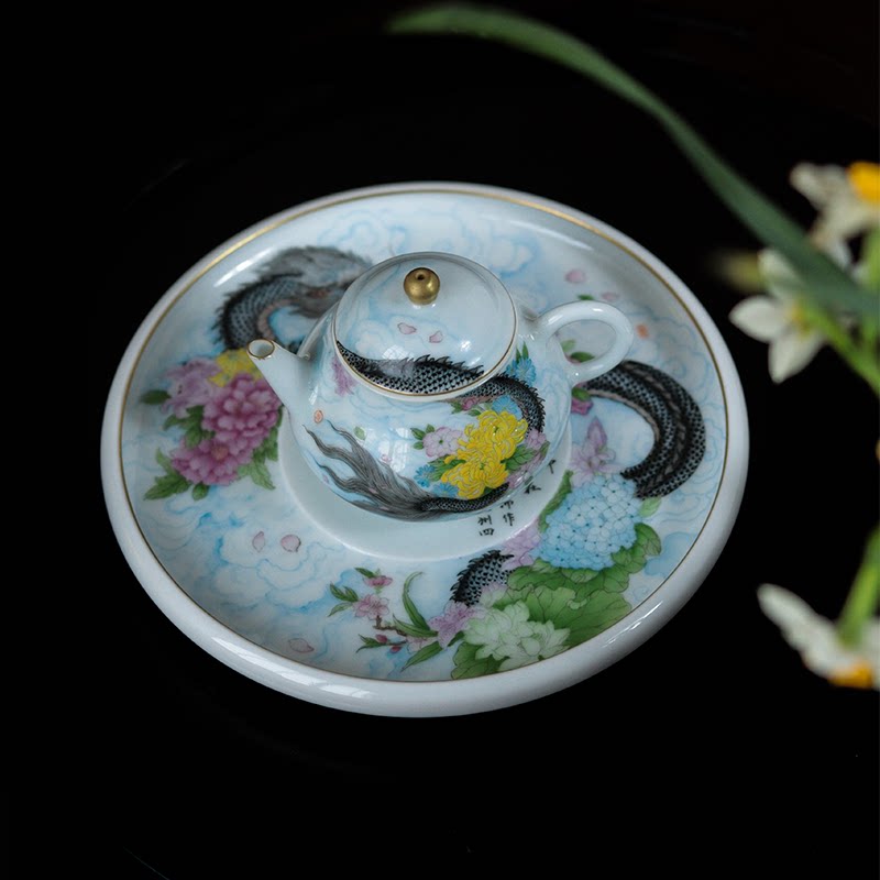 Dragon Lines Hundred Flowers Rework of Glaze On the Colorful Hand Painted Dragon Teng Wan Flower Pot with Porcelain Wucai-Taobao