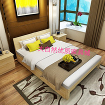 Modern simple solid wood bed 1 8 m double bed Master Bedroom 1 5 m economical adult simple 1 2 single bed frame