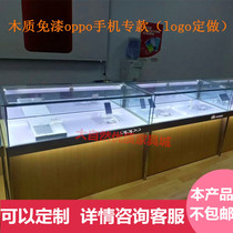 New wood grain oppo Huawei vivo Xiaomi mobile Unicom Telecom mobile phone counter display cabinet can be customized
