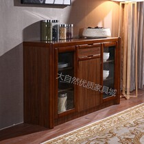 Full solid wood wine Cabinet sideboard large capacity ebony wood tea cabinet locker living room cupboard kitchen cabinet