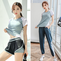 Fitness Room Sports Suit Women Fashion Speed Dry Fitness Clothing Online Red Outdoor Morning Running Suit Yoga Service Short Sleeve Summer