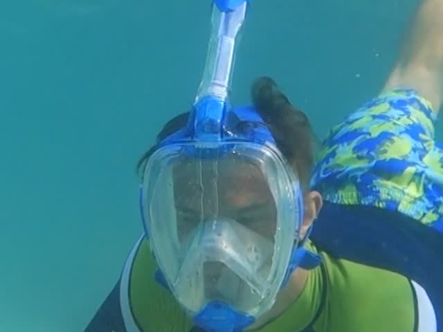 Original one-way breathing system folding full-face anti-fog HD snorkeling mask with photo diving equipment