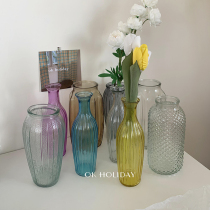 ins retro glass large vase conset room décor swing piece restaurant coffee shop decent board small crowdcolor bottle