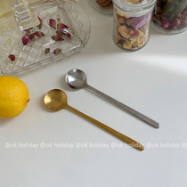 ok honey* Korean wind in simple base stainless steel gold spoon stirring spoon coffee spoon