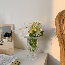 ok holiday*ins French style retro style eurostyle flip side high footed glass crystal vase exposure small decor