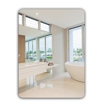 Toilet wall mirror mirror wall hanging self-stick punched bathroom bathroom mirror simple frame-free bathroom mirror
