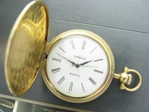 Moeris exquisite gold-plated Swiss quartz flip pocket watch