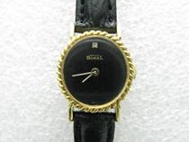 The twist gold minimal style black face Ernest Gilded Swiss machinery medium - ancient woman watch